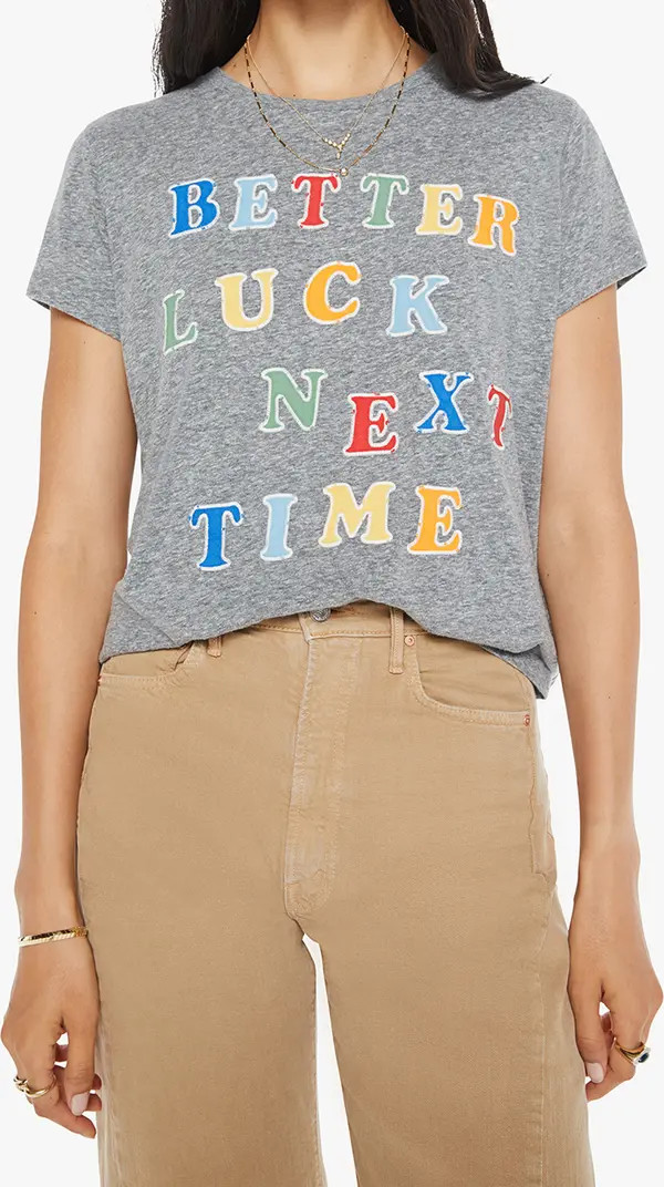 MOTHER The Boxy Goodie Goodie Appliqué Better Luck Graphic T-Shirt | Nordstromrack | Nordstrom Rack