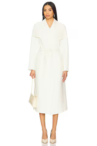 Mackage Double Face Long Wool Coat in Cream from Revolve.com | Revolve Clothing (Global)