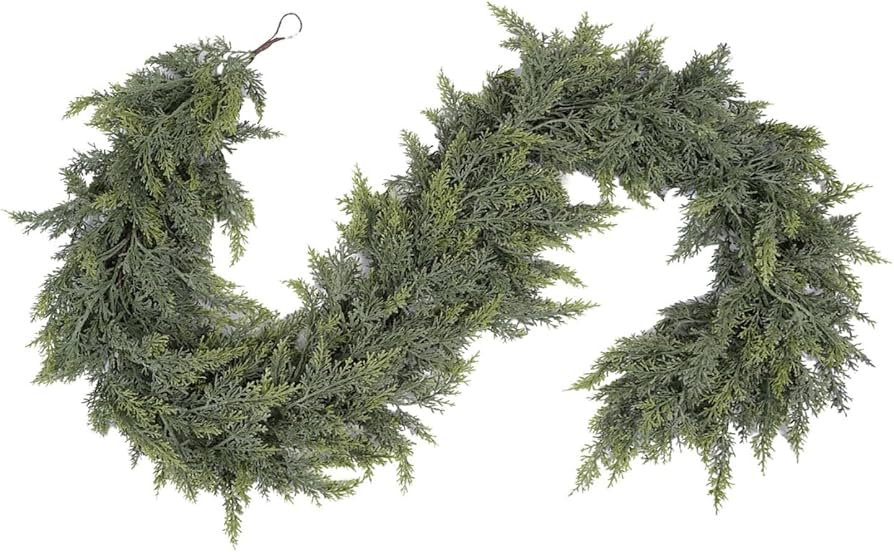1 Pc 9ft Christmas Cedar Garland Artificial Realistic Soft and Thickness Green Faux Cedar Pine Ga... | Amazon (US)
