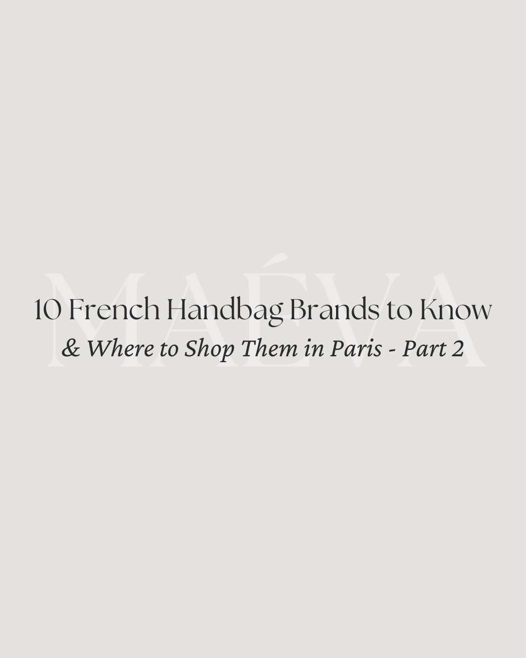 PART 2 - 10 French Handbag Brands to Know 👜 

A continuation of our journey through Parisian design, where effortless elegance meets thoughtful craftsmanship ✨ These 10 maisons blend modern silhouettes, timeless charm, and that je ne sais quoi we are always looking for! 

Brand List:
- Nat & Nin
- Lancaster Paris
- Lancel 
- Valet de Pique
- RSVP Paris
- Tammy & Benjamin
- Paul Marius 
- Jérôme Dreyfuss
- Archipel Paris
- .Kate Lee

📍 You can shop all the pieces linked in the latest blog post or via ShopMy @ maevawithamour under ‘French & EU Bags’, learn more about each brand, explore the full guide with a custom map to discover where to shop them in Paris now live on maevawithamour.com - link in bio

👉 Save this post for your next Paris trip (or future wishlist) and follow for more French-inspired style and brand discoveries!

With Amour, M.

#frenchstyle #parisianstyle #frenchfashion #handbag #purse #styleguide #styleinspo


#LTKTravel #LTKStyleTip #LTKItBag