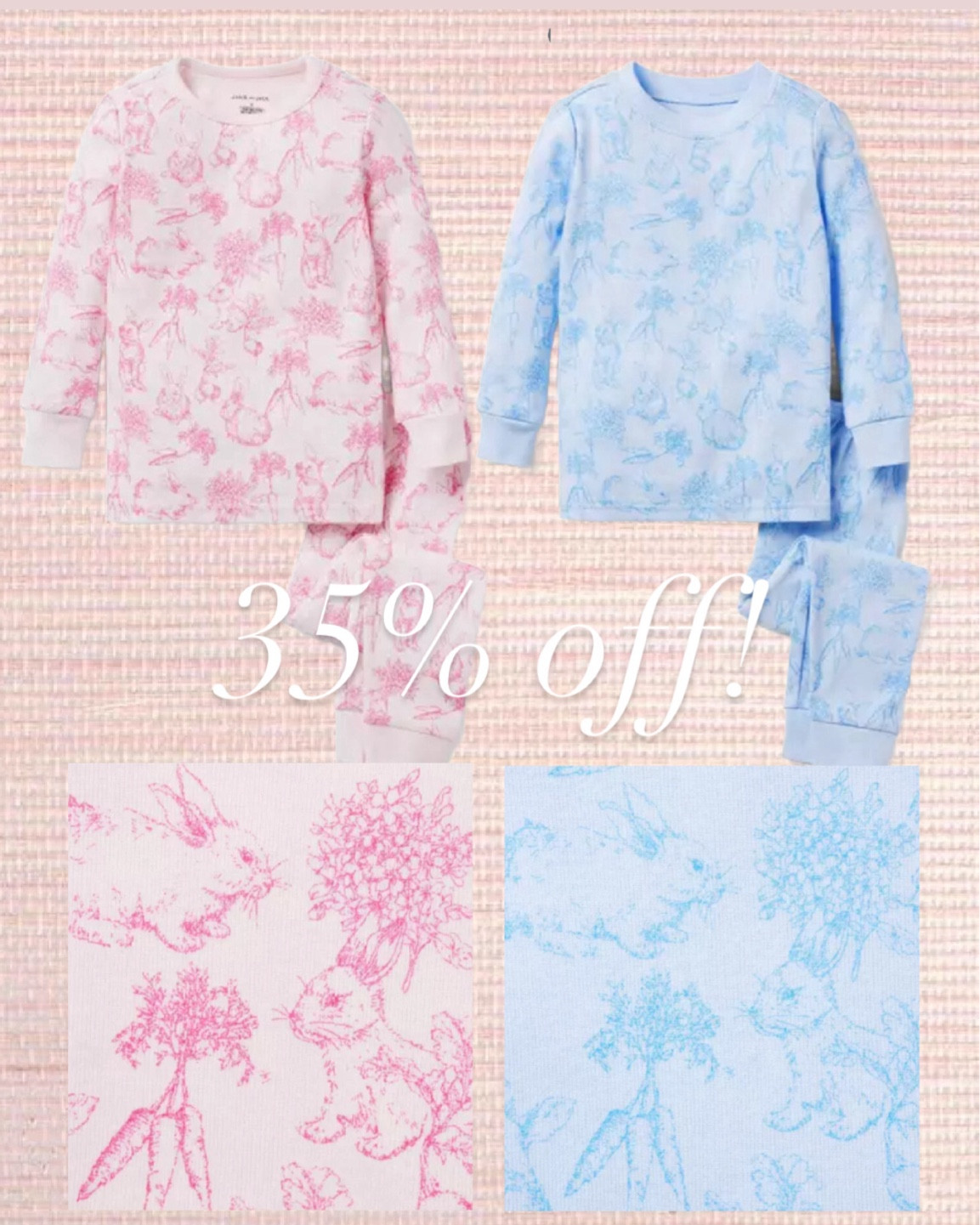 35% off Easter bunny pajamas! 