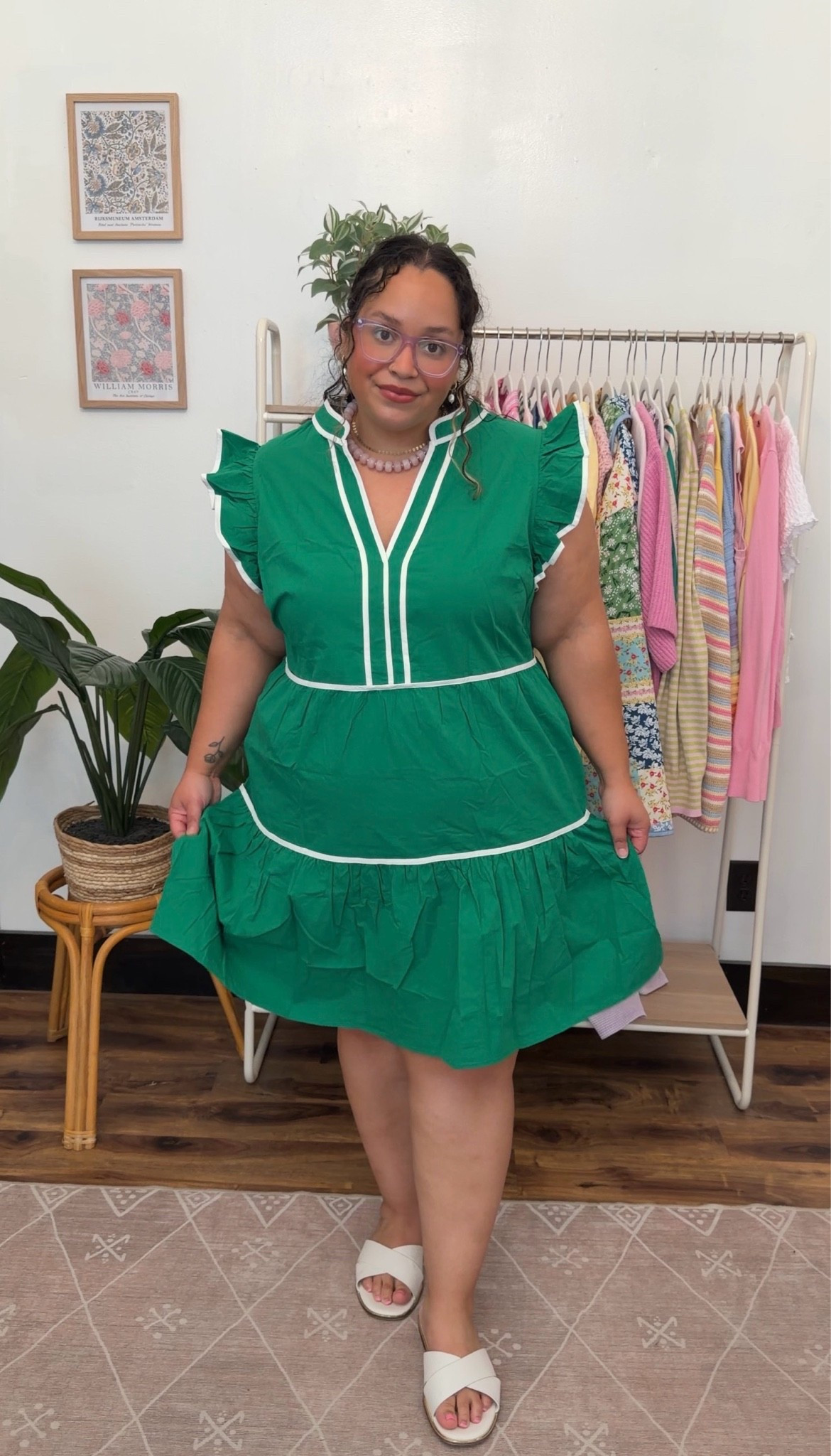 PLUS SIZE Perfect summer dress with ruffle sleeves wearing the XL

#LTKSaleAlert #LTKPlusSize #LTKPetite