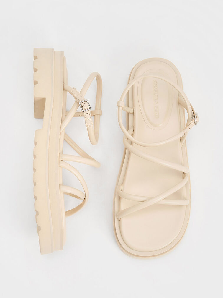 Tubular Strap Sandals
    
         - Beige | Charles & Keith US