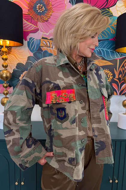 Vintage Plus Authentic Camouflage Tiger Patched Jacket | The Willow Tree