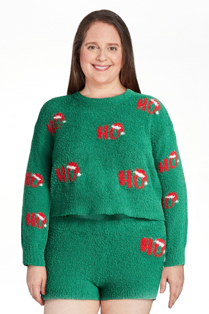No Boundaries Christmas Plush Sweater and Shorts Set, 2-Piece, Women’s | Walmart (US)
