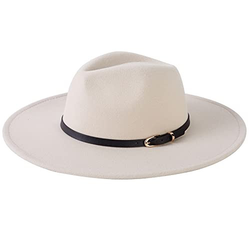 Nakiwi Women’s Fedora Hat Summer Wear with Wide Brim and Belt Buckle, Soft Panama Felt Boho Hat for Ladies | Amazon (US)