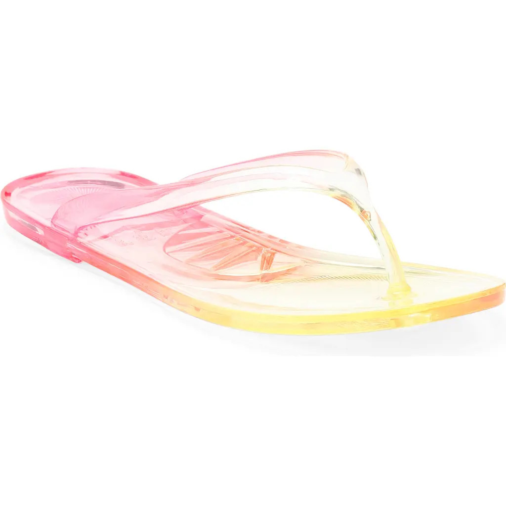 Jeffrey Campbell Beach Day Jelly Flip Flop in Yelllow Fuchsia Gradient at Nordstrom, Size 9 | Nordstrom
