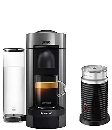 Nespresso Vertuo Plus Coffee And Espresso Machine by De'Longhi with Aeroccino - Grey | Dillard's