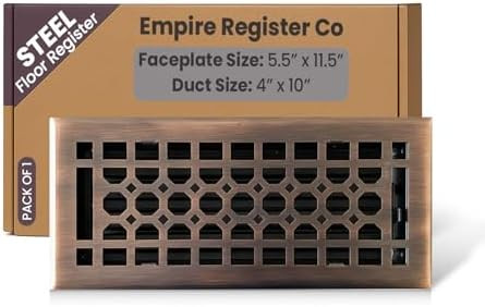 Empire Register Co, Vent Cover - 4x10 inch, Honeycomb Design, Antique Copper Finish, Heavy Duty F... | Amazon (US)