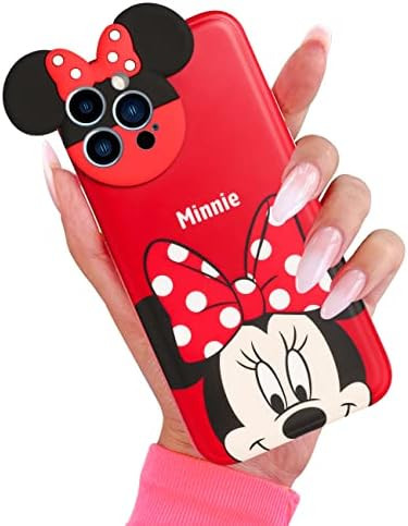 Joyleop Minnie Silicone Case for iPhone 13 Pro Max 6.7",Cartoon Cover Unique Kawaii Fun Funny Cut... | Amazon (US)