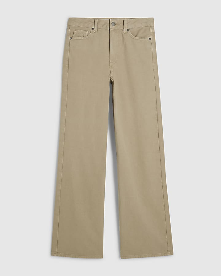 Beige Relaxed Straight Leg Jeans | River Island UK & IE
