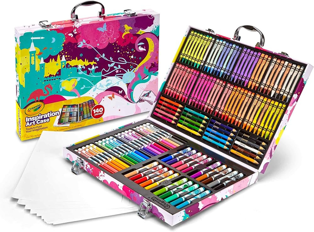 Crayola Inspiration Art Case Coloring Set - Pink (140ct), Art Set For Kids, Kids Drawing Kit, Art... | Amazon (US)