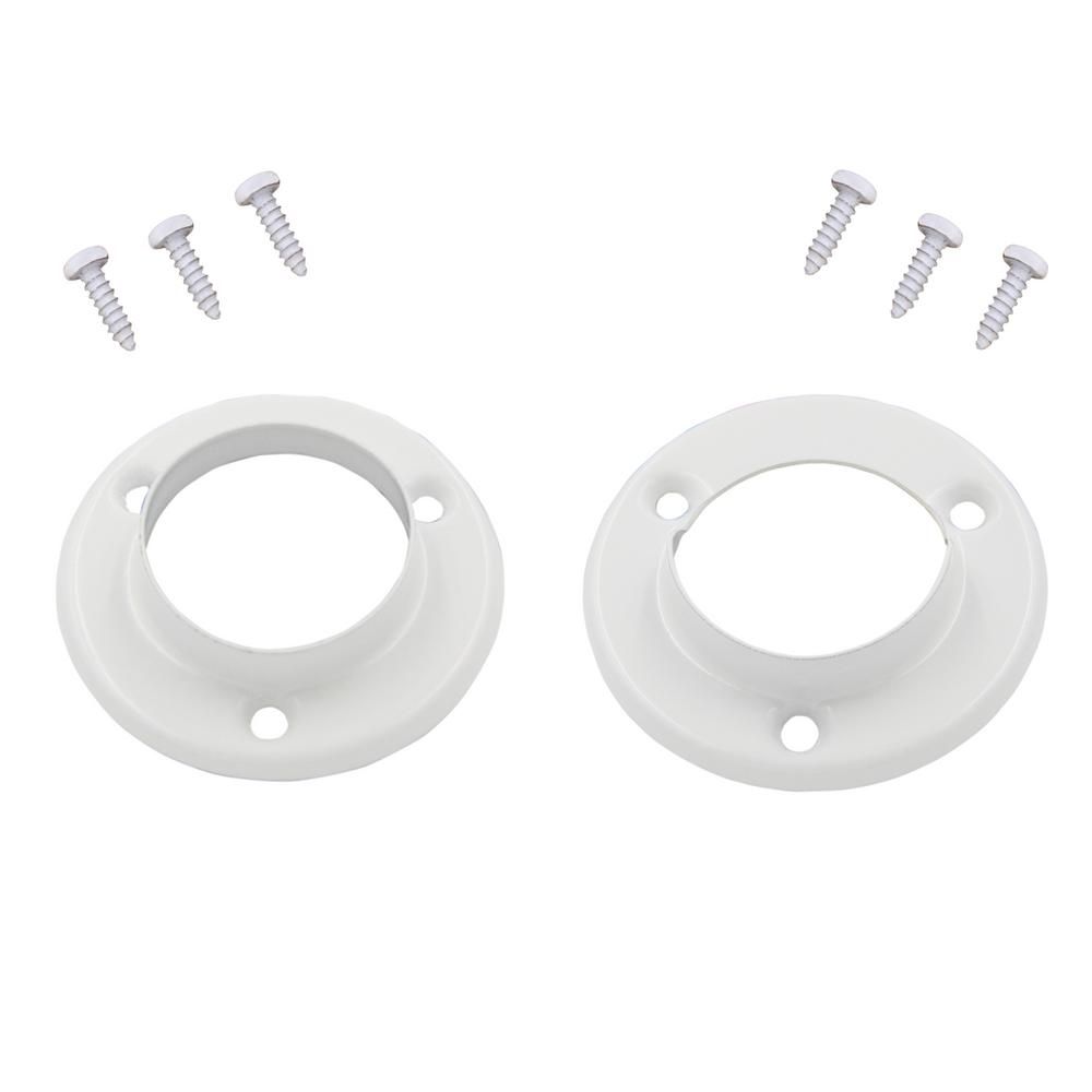 Everbilt 1-3/8 in. White Metal Pole Sockets (2-Pack)-15310 - The Home Depot | The Home Depot