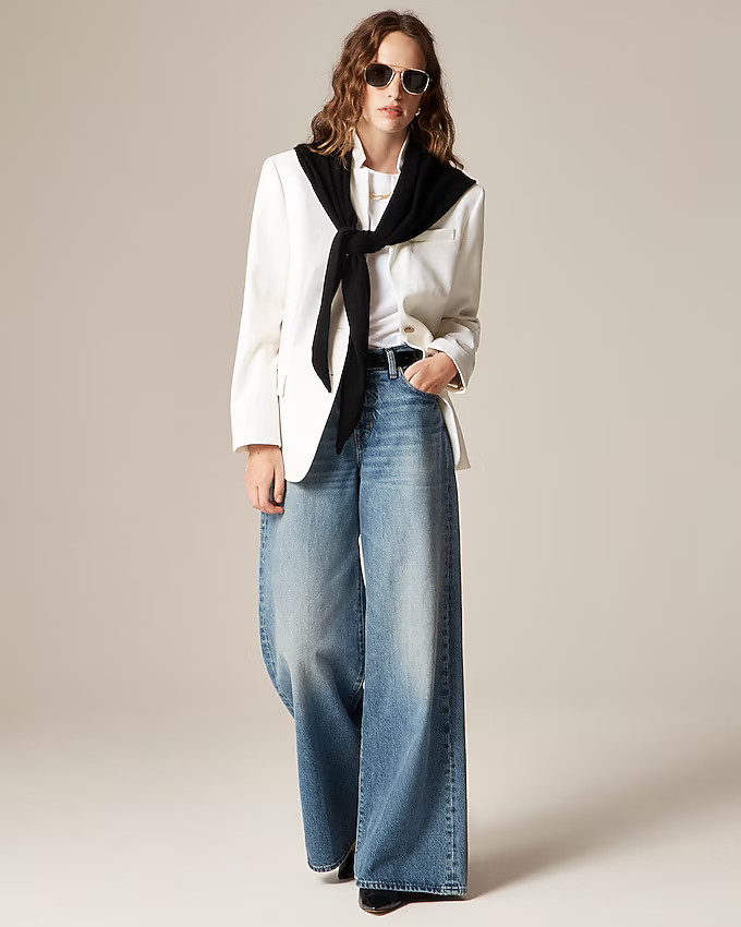 Standing collar blazer in wool-blend flannel | J. Crew US