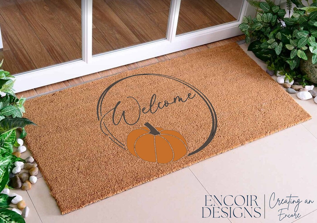 Modern Fall Leaf Leaves Welcome Mat Cute Seasonal Fall - Etsy | Etsy (US)