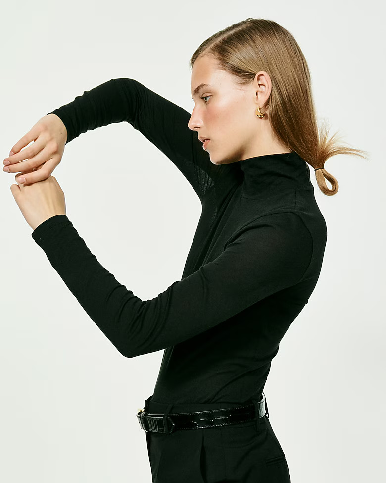 Tissue crepe turtleneck | J. Crew US