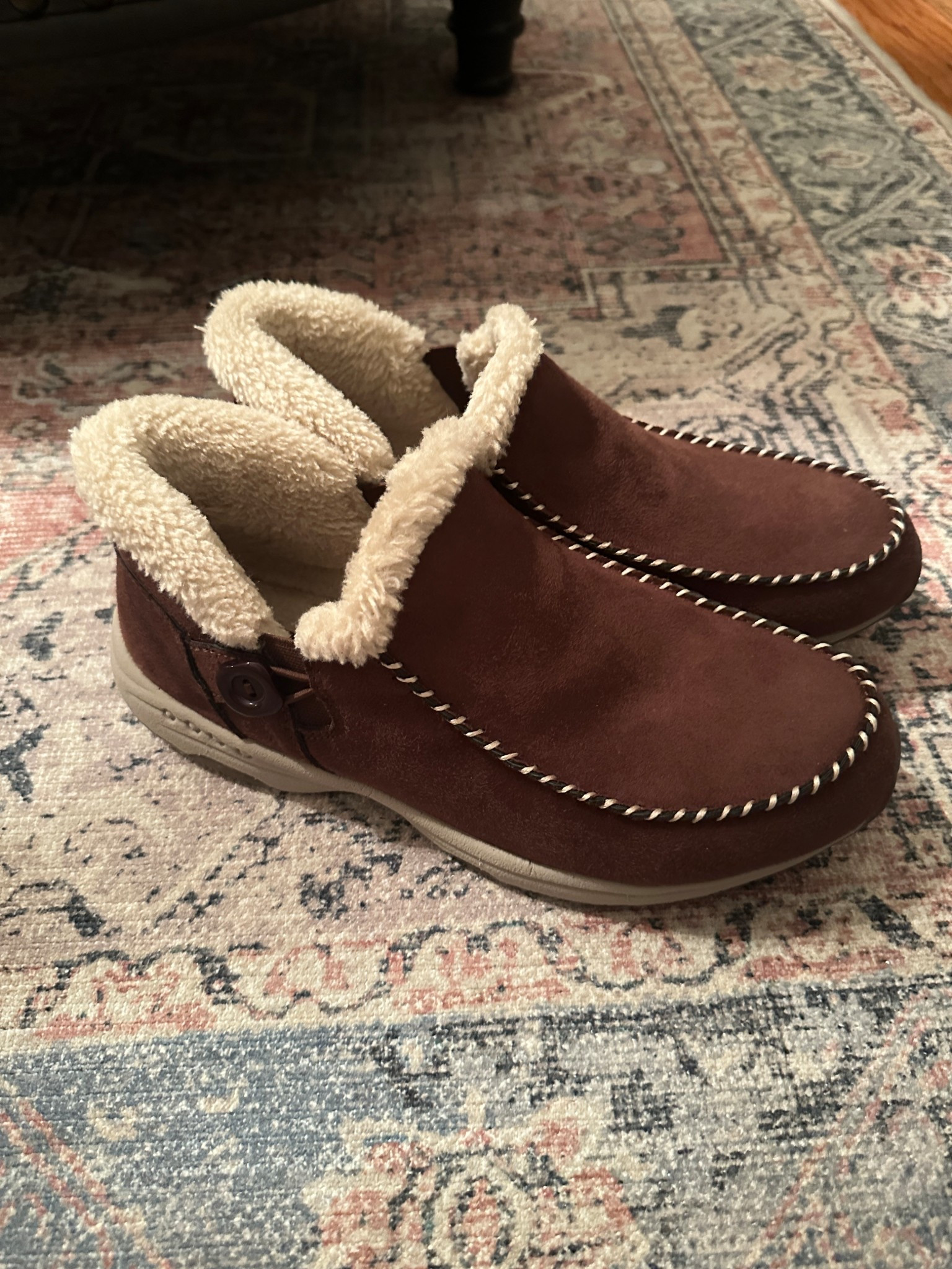 Pretty much what I’m wearing all day every day! These flip right on, no hands needed! They have arch support yet they’re flexible and have faux fur lining. 

#LTKShoeCrush #LTKFindsUnder100