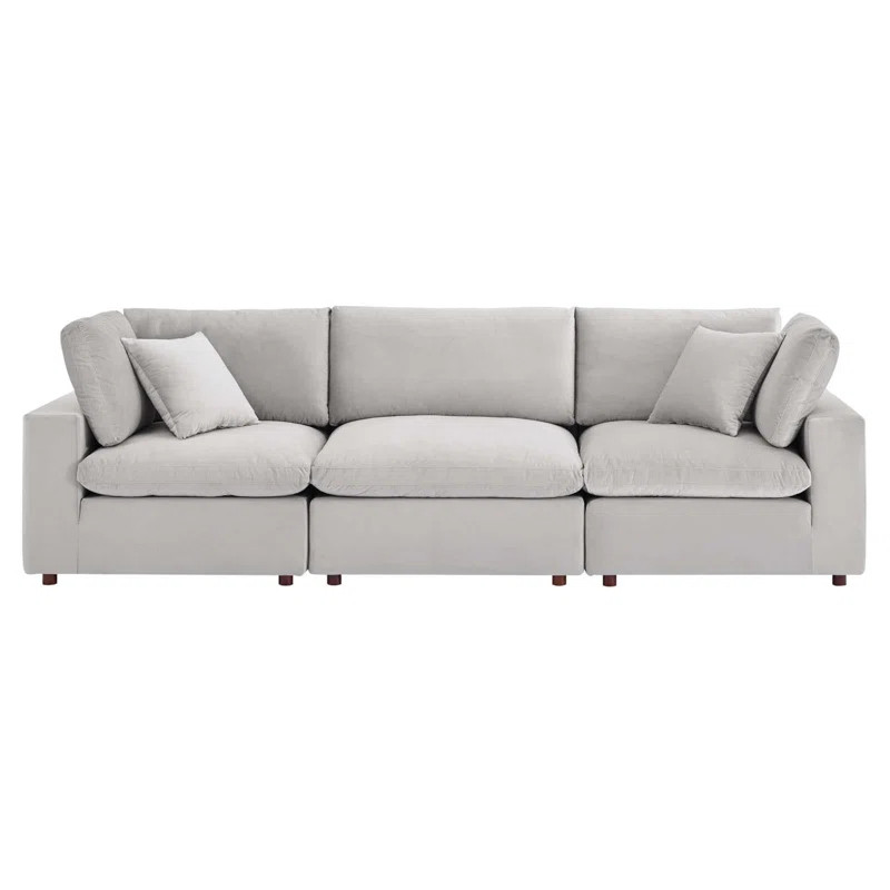 Commix Down Filled Overstuffed Performance Velvet 3-Seater Sofa by Modway | Wayfair North America