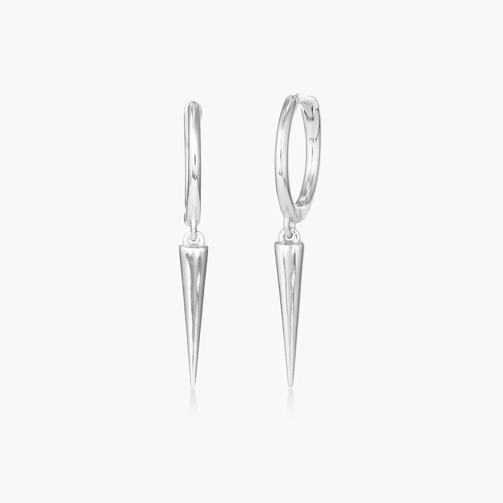 Spike Hoop Earrings - Silver | Oak & Luna (US)