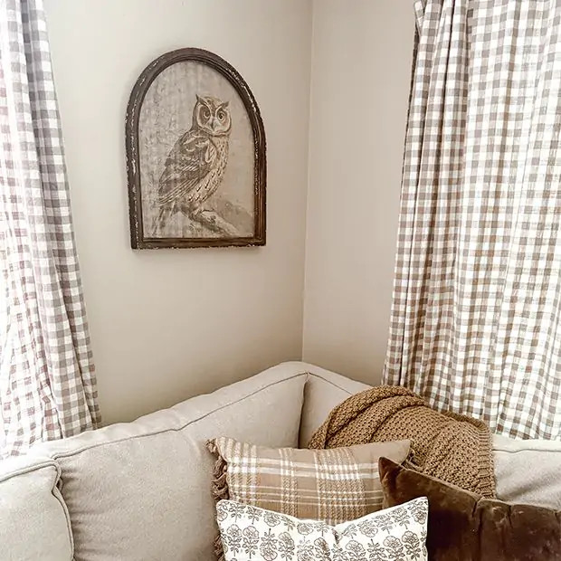 Arched Frame Great Horned Owl Wall Print | Antique Farm House