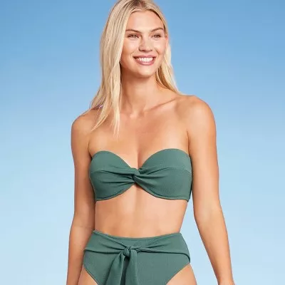Textured Bandeau Swimsuit curated on LTK