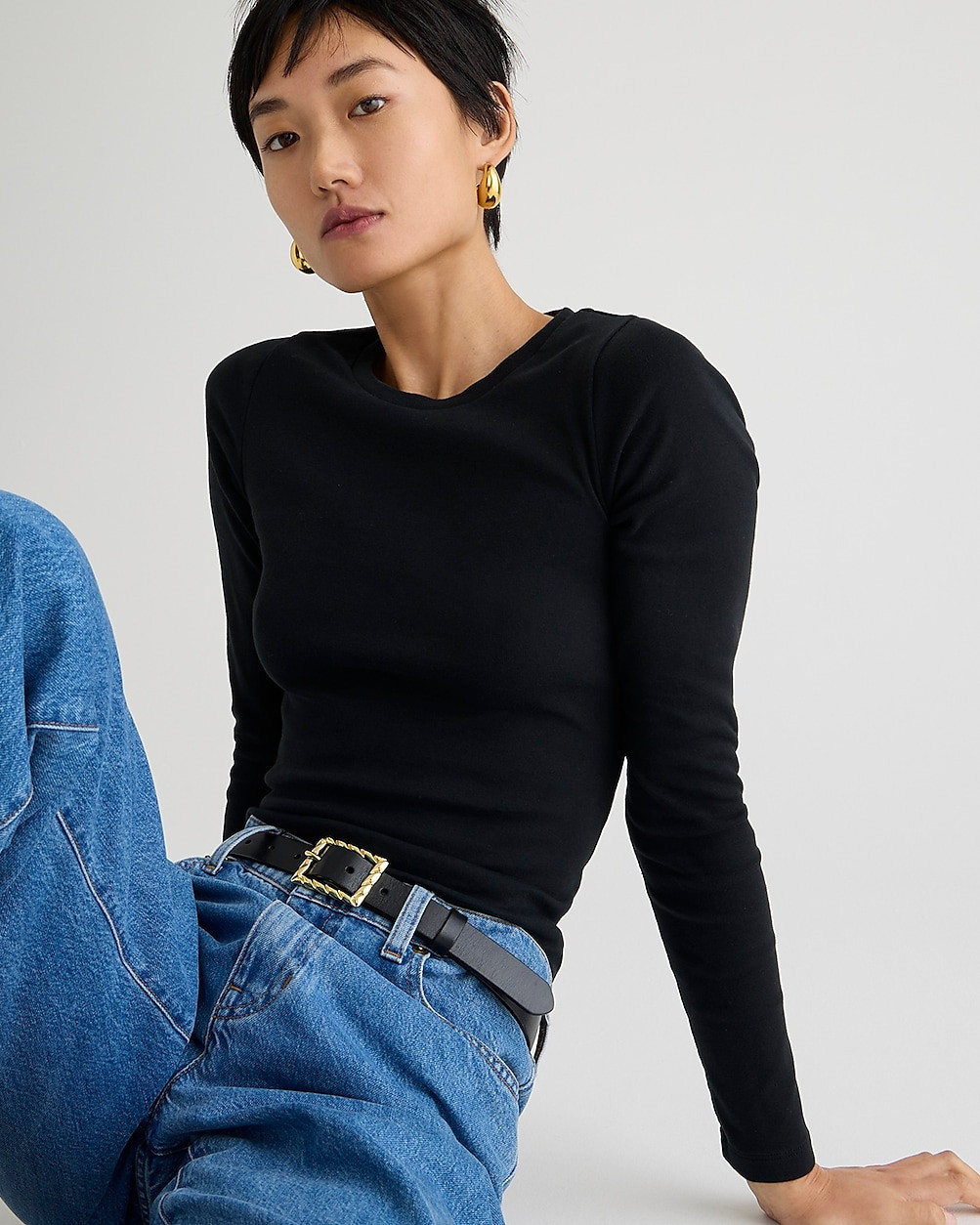 Perfect-fit long-sleeve crewneck T-shirt | J. Crew US