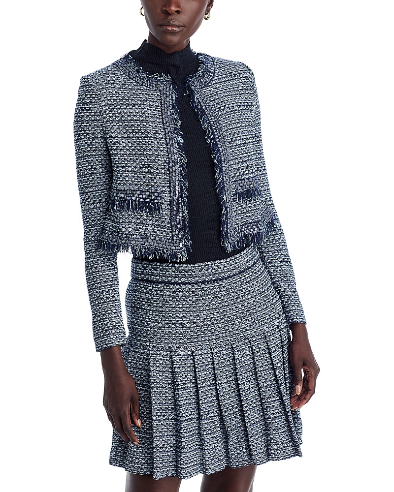 Misook x Lani Lynn Fringe Trim Tweed Knit Cropped Jacket | Bloomingdale's (US)