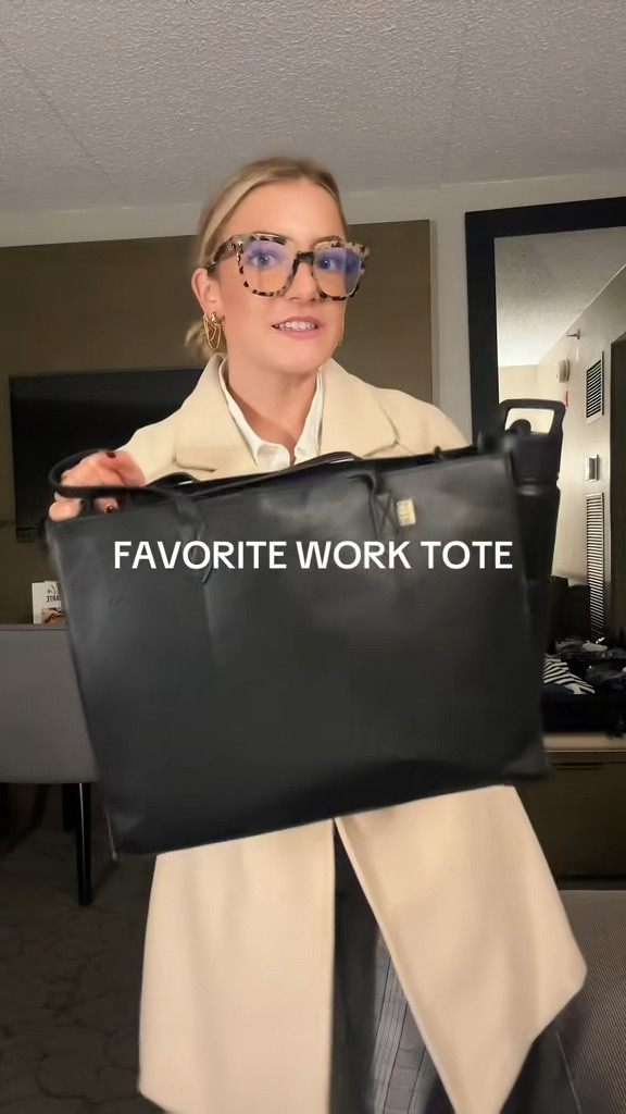 FAVORITE WORK TOTE!!!! This is the most versatile and durable bag I have owned! Perfect for office & travel! 
It is the Beis Work Tote in Black!