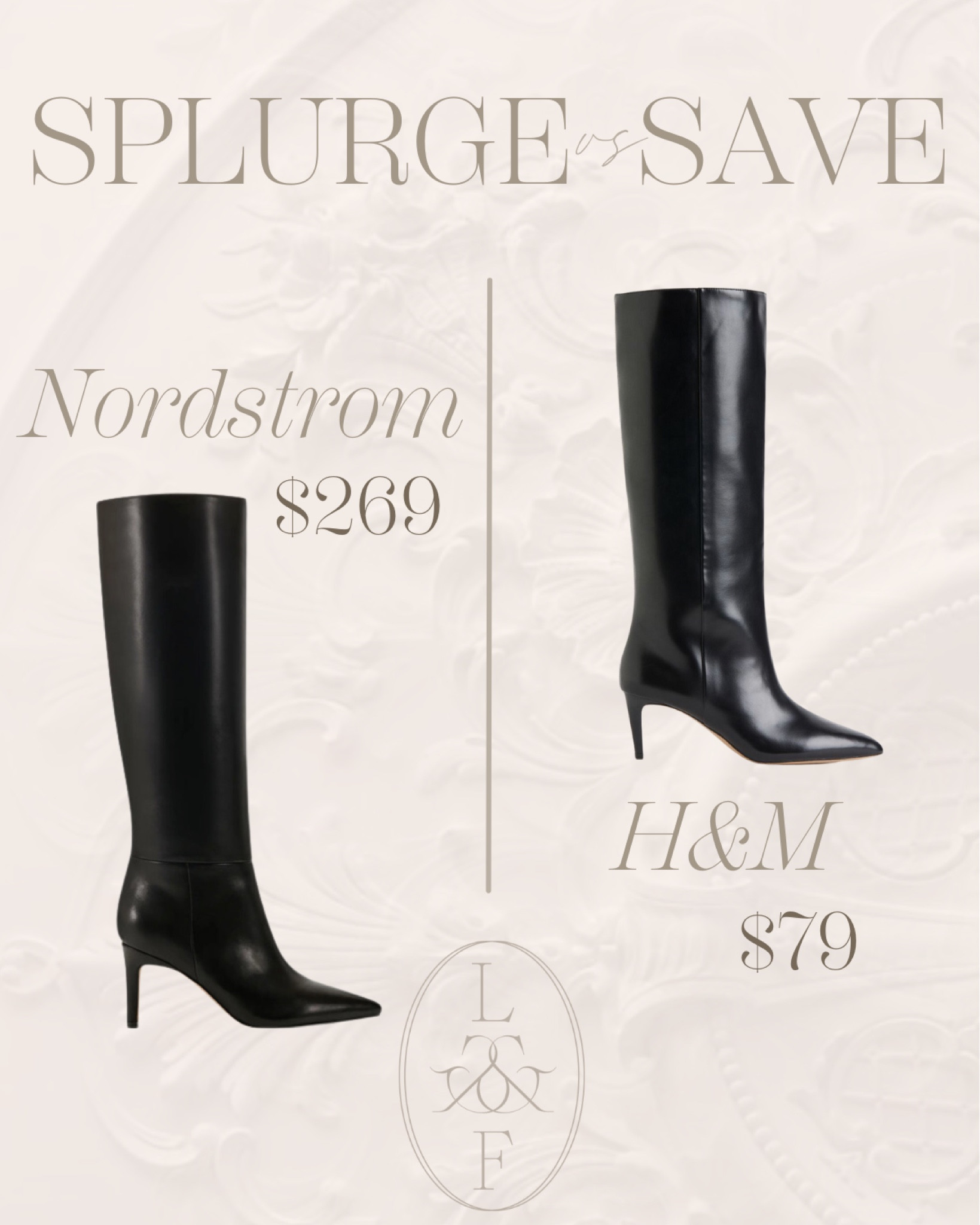 Save vs. Splurge tall black boots. Fall boots. Black leather boots. Knee boots  

#LTKfindsunder50 #LTKshoecrush #LTKfindsunder100