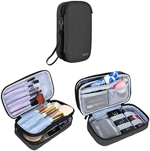 Teamoy Travel Makeup Brush Bag(up to 8.5"), Professional Cosmetic Artist Organizer Case with Handle  | Amazon (US)