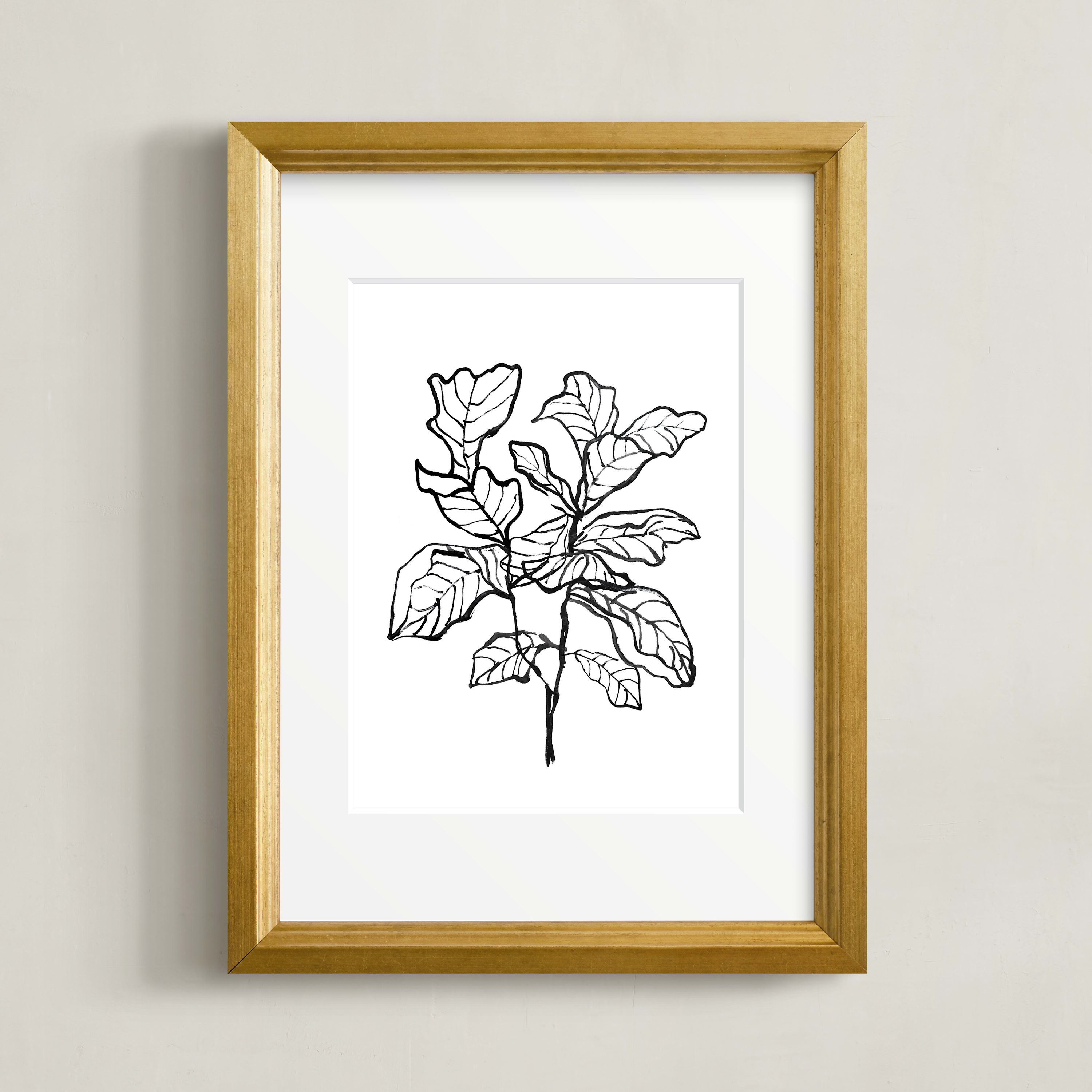 "Fiddle-leaf fig tree 1" - Drawing Limited Edition Art Print by Cass Loh. | Minted