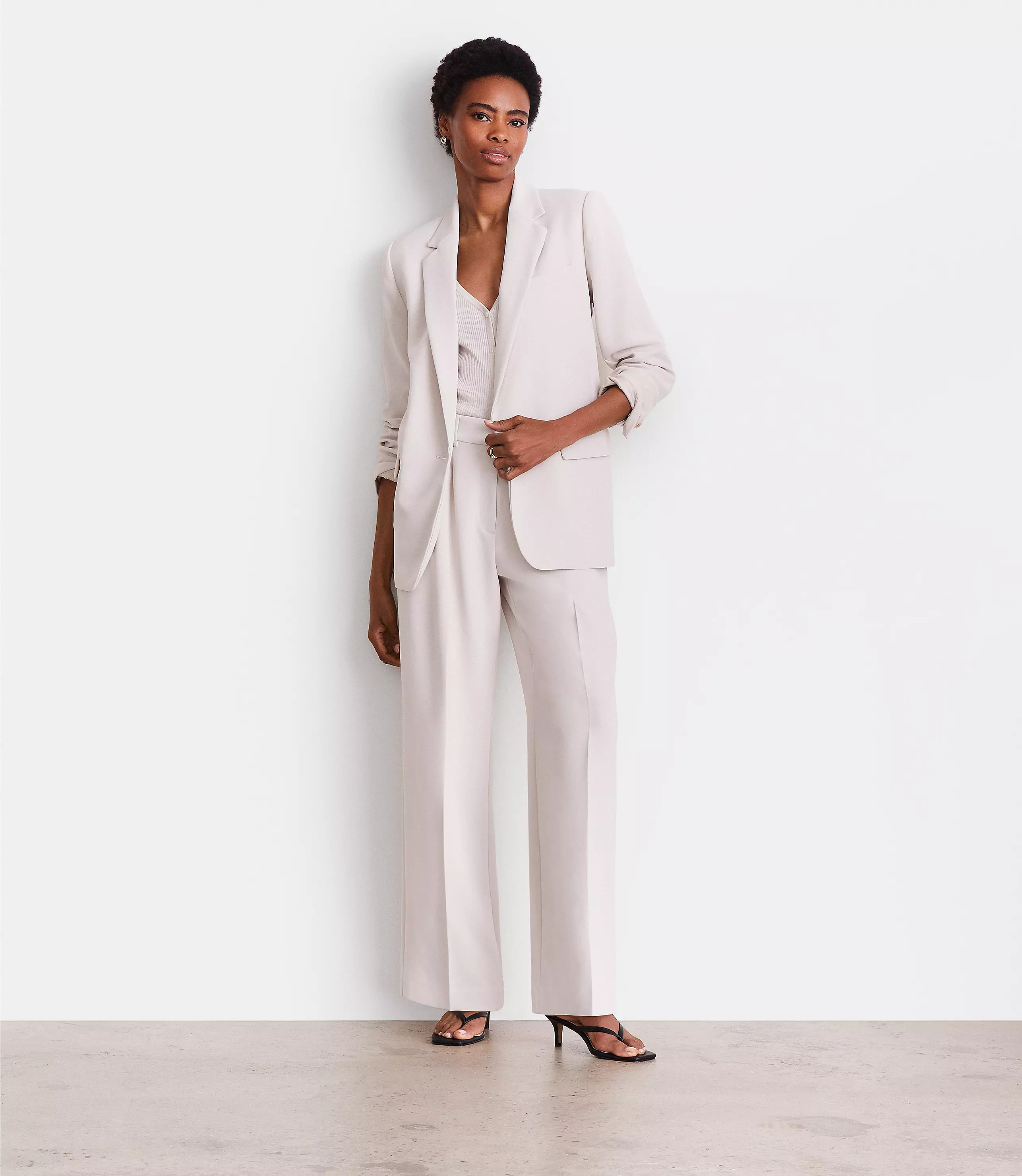 LOFT Versa Crepe Drape Relaxed Blazer | LOFT