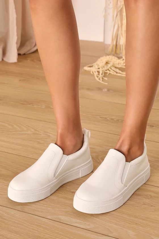 Cassay White Platform Slip-On Sneakers | Lulus (US)