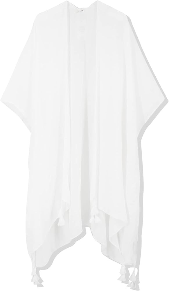 Breezy Lane Women's Kimono Cardigan Outfit White Cover Up White Swim Cover Up Swimwear Amazon Swim | Amazon (US)