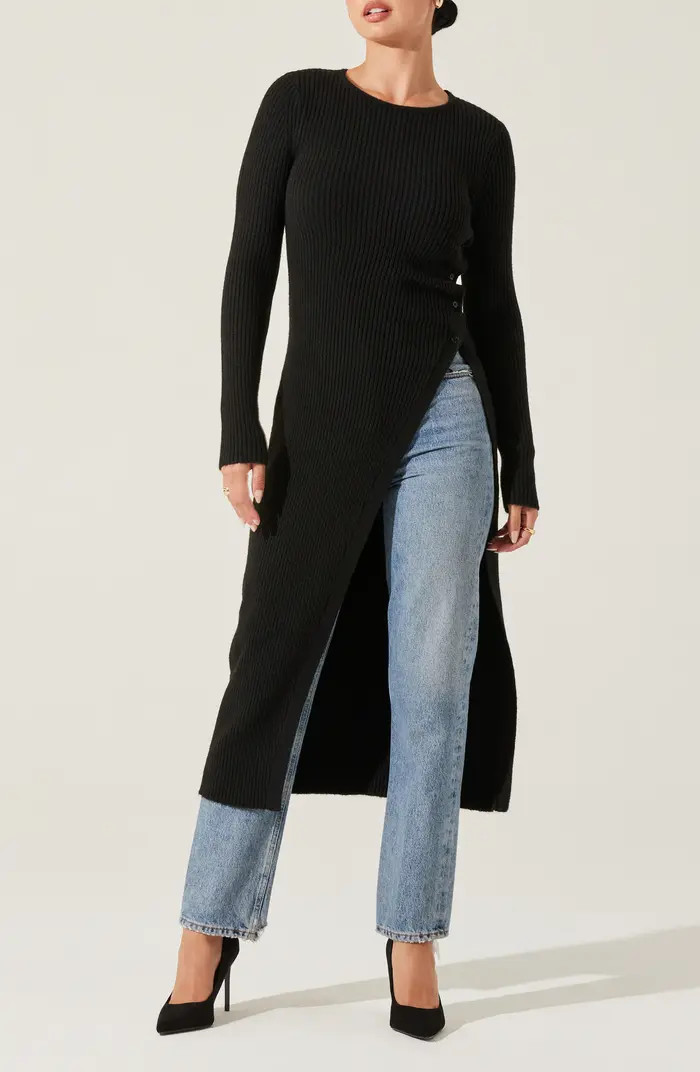 ASTR the Label High Slit Long Sweater | Nordstrom | Nordstrom