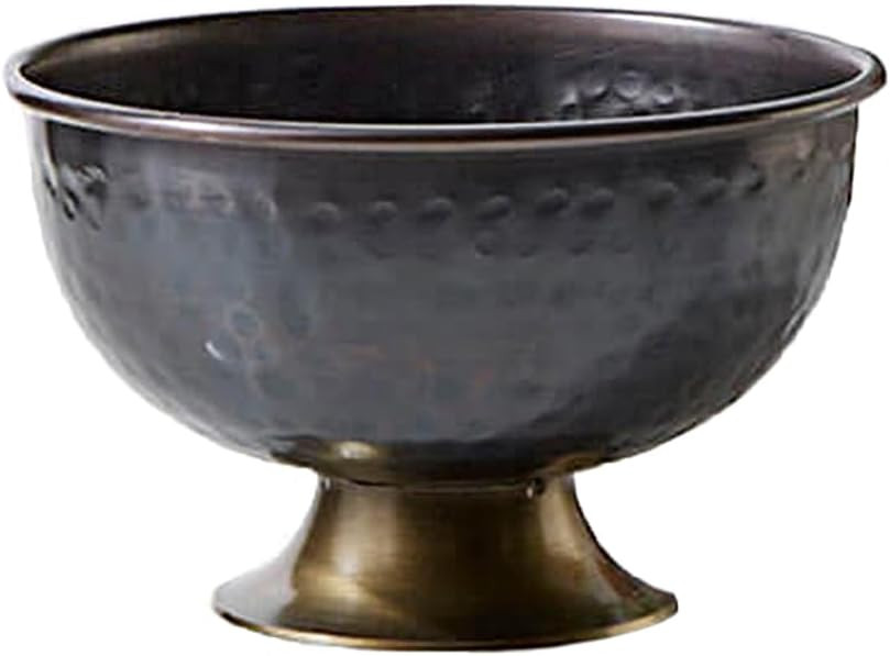 Serene Spaces Living Large Antique Style Hammered Copper Decorative Bowl: Rustic Accent for Flowe... | Amazon (US)