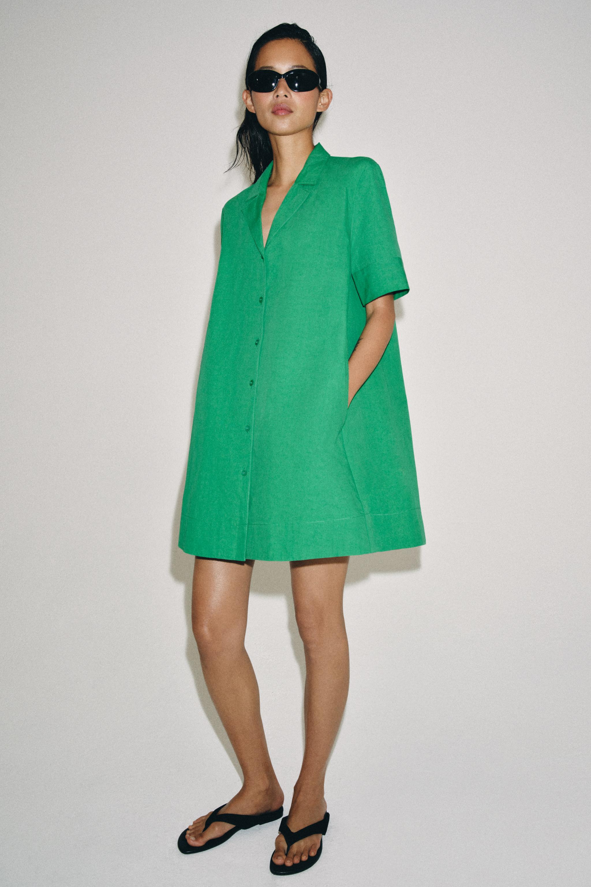 ZW COLLECTION SHORT SLEEVE SHIRT DRESS | Zara US