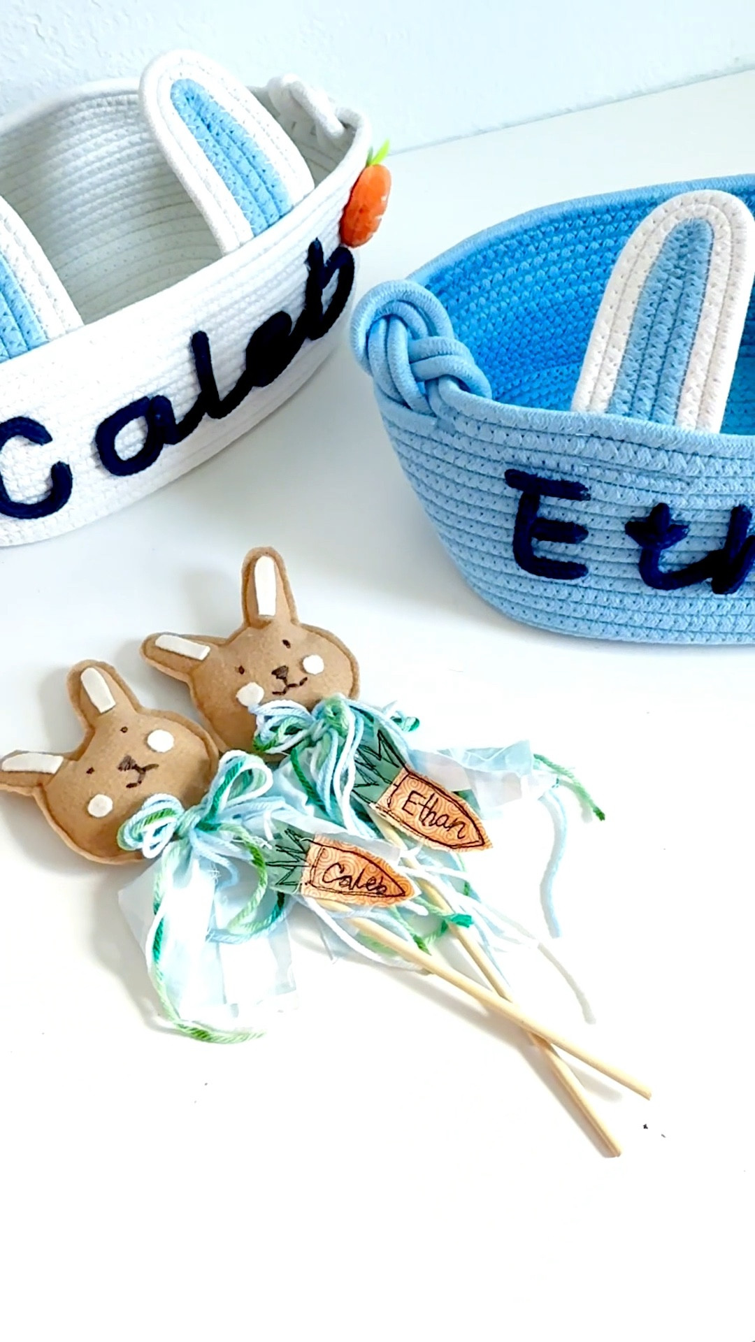 My boys’ Easter basket details 🐰 

Now, I’ve just got to fill them! Check back this week to see what’s going inside 👀 

kids Easter basket • Easter basket ideas • boy Easter basket • personalized Easter basket • custom Easter basket 

#LTKBaby #LTKmomlife #LTKKids