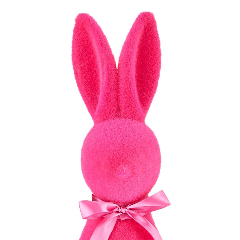 Way to Celebrate Easter Flocked Bunny Decor, Bright Pink, 16" | Walmart (US)