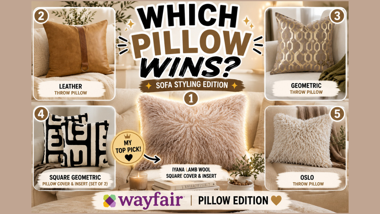 Wayfair Throw Pillows That Make Your Home Look Expensive 🤎

Sometimes it's the smallest details that make the biggest difference.
Today I'm sharing five beautiful Wayfair throw pillows that can instantly elevate your sofa, bed, accent chair, or reading nook.
From cozy wool textures and geometric patterns to rich leather accents and designer-inspired neutrals, these pillows add warmth, texture, and personality to any space.
✨ Featured Finds:
• Geometric Throw Pillow
• Square Geometric Pillow Cover & Insert (Set of 2)
• Iyana Lamb Wool Square Cover & Insert
• Oslo Throw Pillow
• Leather Throw Pillow
These decorative pillows are perfect for layering and creating that cozy luxury home aesthetic.
Shop all of my favorite Wayfair finds through my Wayfair Storefront, LTK, and ShopMy linked below.

🛍️Wayfair Storefront:
https://creatorsold.io/wayfair/joycemichelleofficial/wayfair-throw-pillows-that-make-your-home-look-exp


🛍️ShopMy:
https://shopmy.us/shop/collections/5667878


🛍️LTK:



#Wayfair
#WayfairFinds
#ThrowPillows
#HomeDecor
#LivingRoomDecor
#BedroomDecor
#DecoratingIdeas
#InteriorDesign
#NeutralHomeDecor
#ModernOrganic
#CozyHome
#AffordableLuxury
#WayfairCreator
#LTKCreator
#Over50AndChic


wayfair throw pillows, decorative pillows, accent pillows, throw pillow ideas, home decor accessories, neutral home decor, geometric throw pillow, lamb wool pillow, leather throw pillow, modern organic decor, living room decor, bedroom decor, cozy home styling, affordable luxury decor, designer inspired decor, pillow styling ideas, home decorating tips, wayfair home finds, decorative pillow collection, interior design inspiration
 

 #LTKdayinmylife #LTKOver40 #LTKHome
