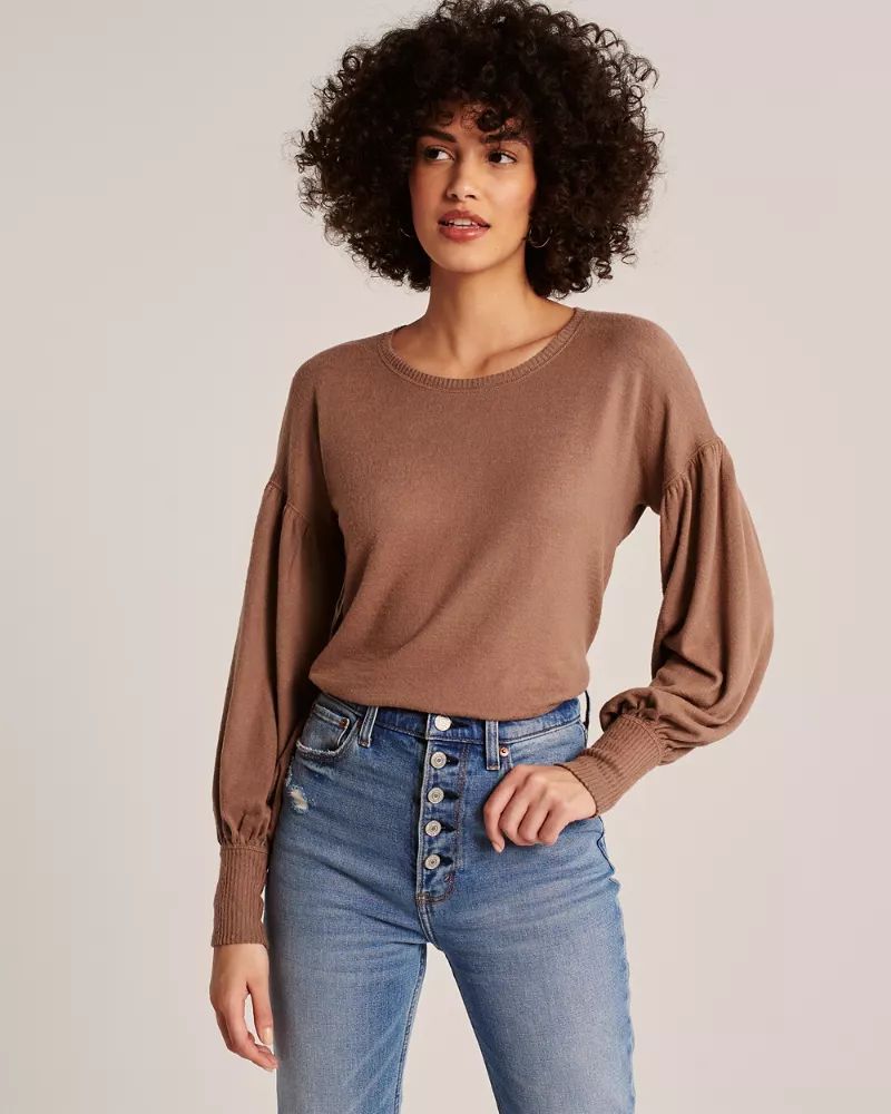 Long-Sleeve Puff-Sleeve Top | Abercrombie & Fitch US & UK