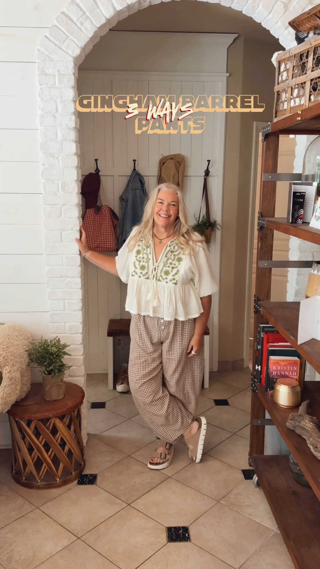Gingham Barrel Pants 3 ways! So easy and comfortable for Summer outfits!! I’m wearing size Large on my 5’4” self. #summeroutfit #barrelpants #gingham

#LTKOver40 #LTKMidsize #LTKSeasonal