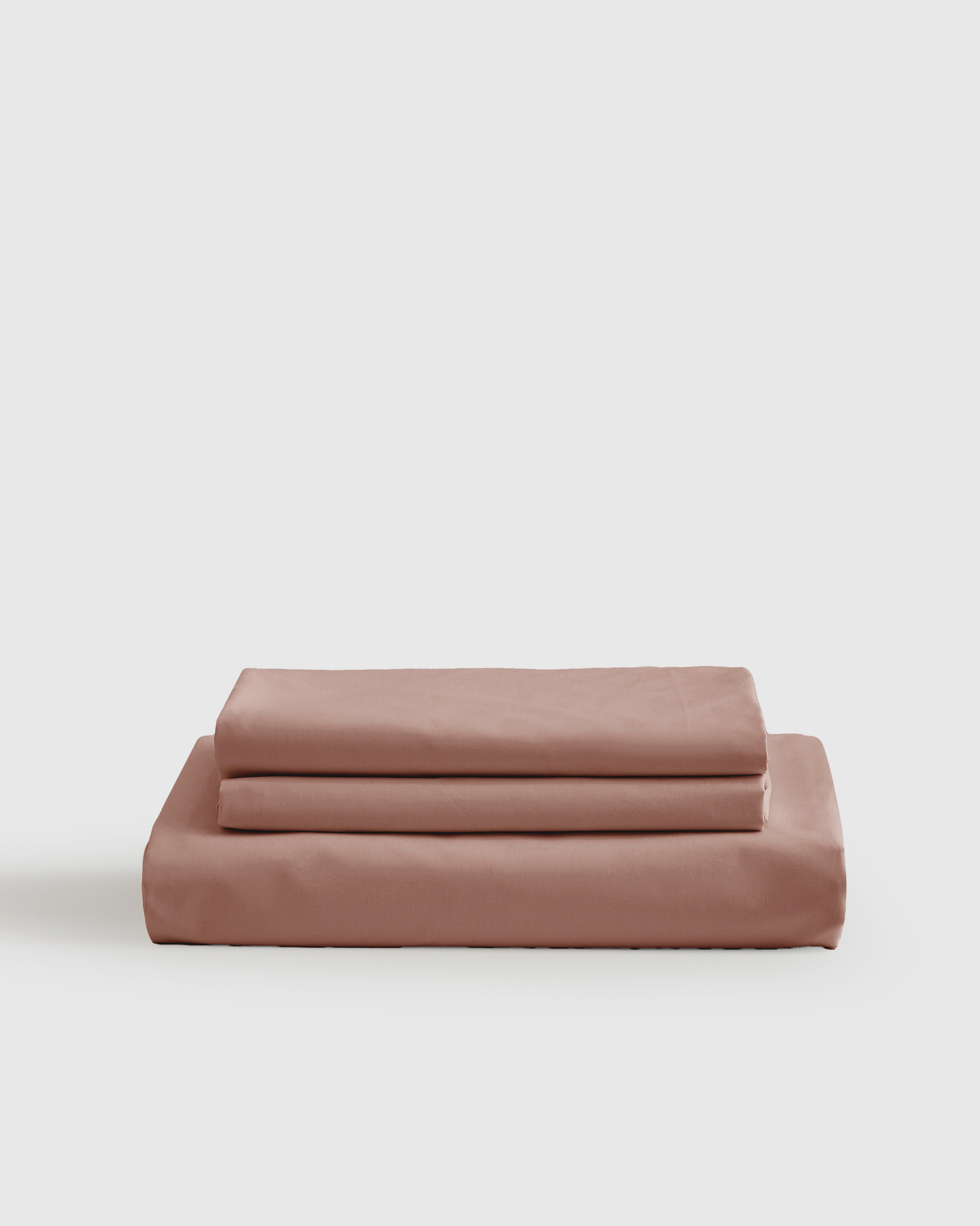 Quince | Classic Organic Percale Fitted Sheet Set in Clay, Size Twin, Percale Cotton | Quince