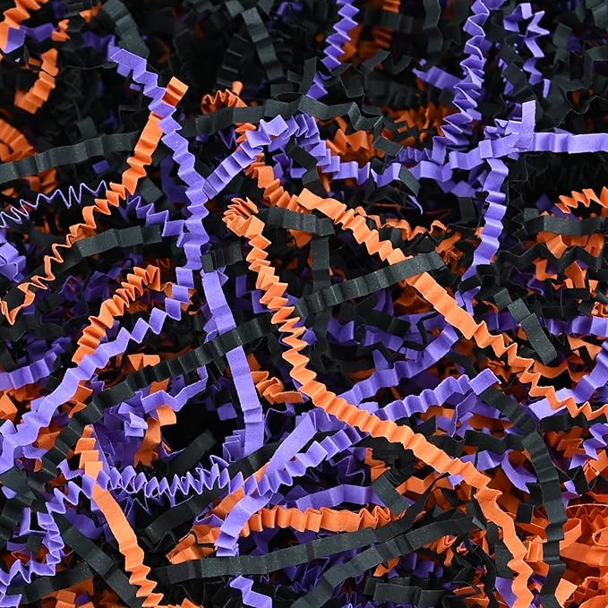 Raissily 10oz Halloween Crinkle Cut Paper Shred Filler, Packing Grass Cushion for Thanksgiving Gi... | Amazon (US)