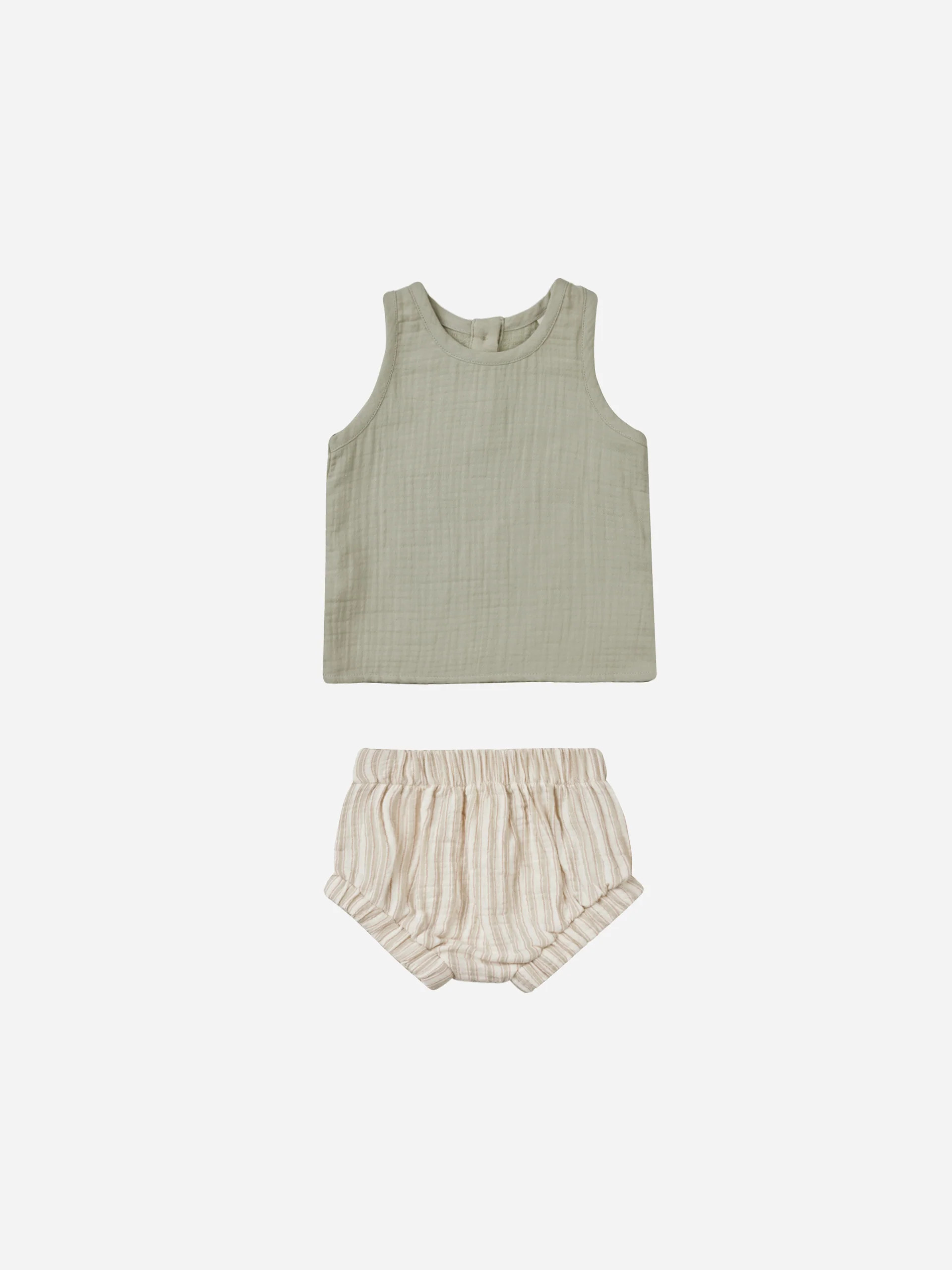 Woven Tank + Short Set || Sage Stripe | Rylee + Cru