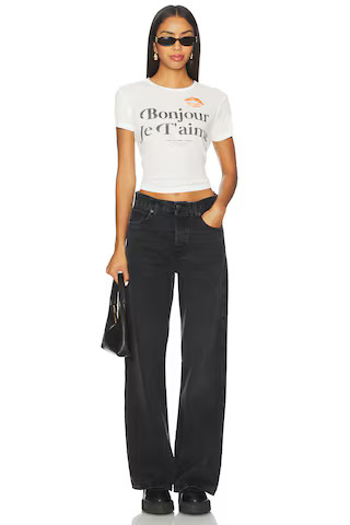 The Laundry Room Bonjour Je T'aime Baby Tee in White from Revolve.com | Revolve Clothing (Global)