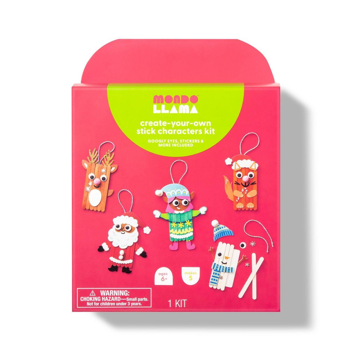 Create-Your-Own Craft Stick Characters Christmas Kit - Mondo Llama™ | Target