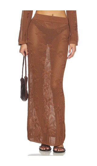 SNDYS Terra Maxi Skirt in Brown. Taglia L. Also in S, XXS, XS, M, XL. | Revolve Clothing (Global)