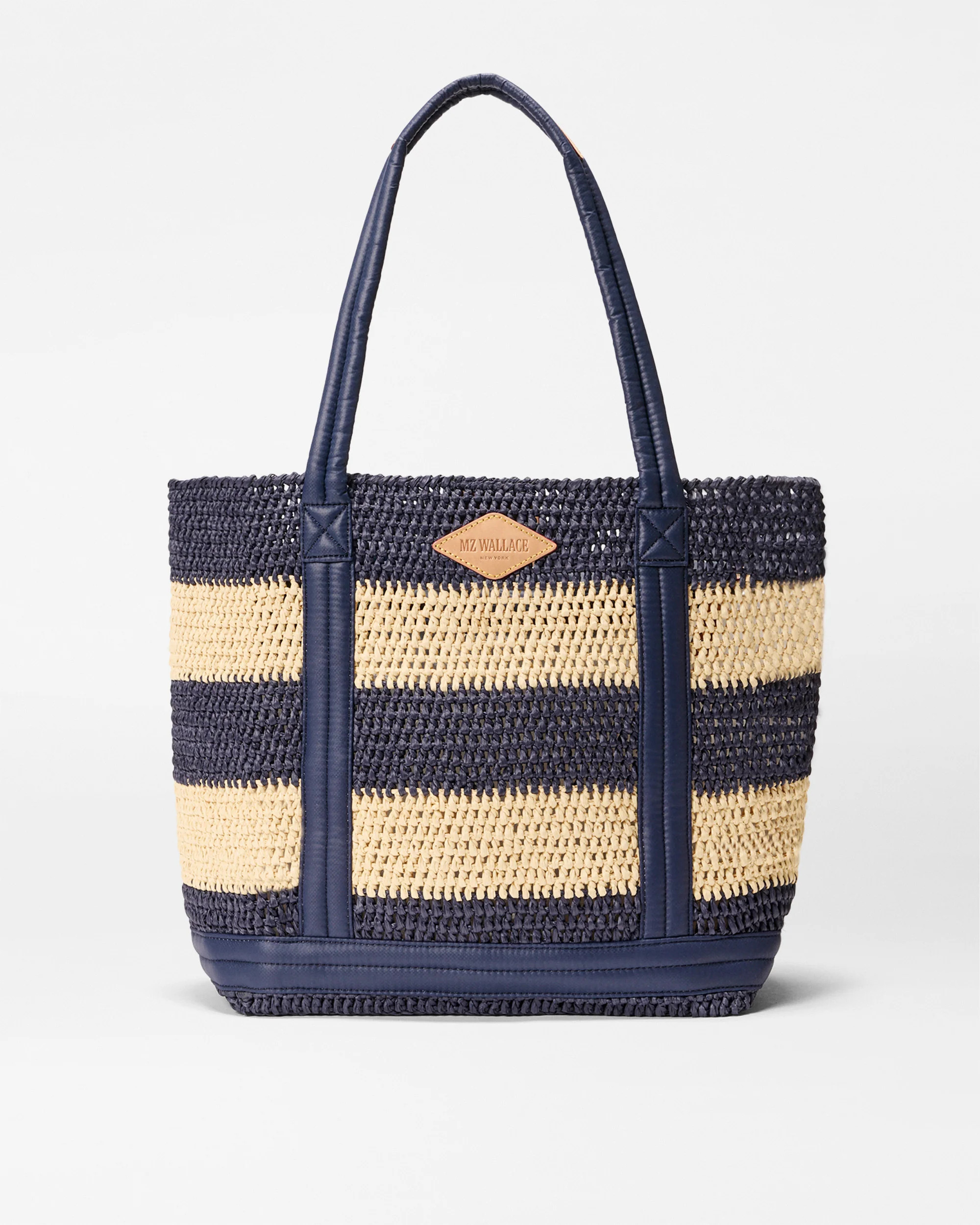 Dawn/Natural Stripe Crochet Medium Crochet Tote | MZ Wallace
