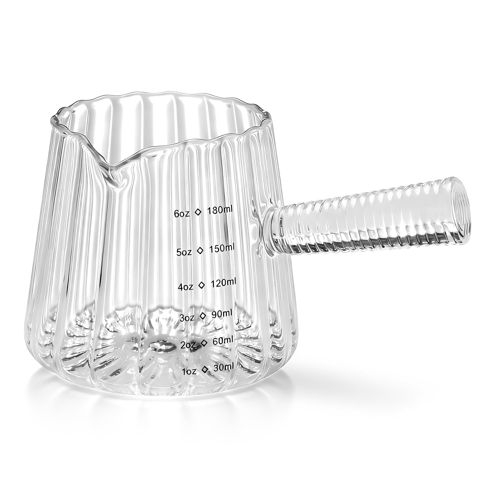 6OZ Glass Measuring Cup - 180ml Borosilicate Glass Espresso Shot Glass with Glass Handle, V-Shape... | Amazon (US)